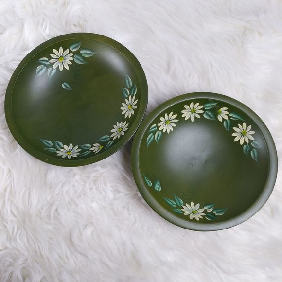 Woodcraftery wooden bowls spoon hand painted set - Picture 4 of 11